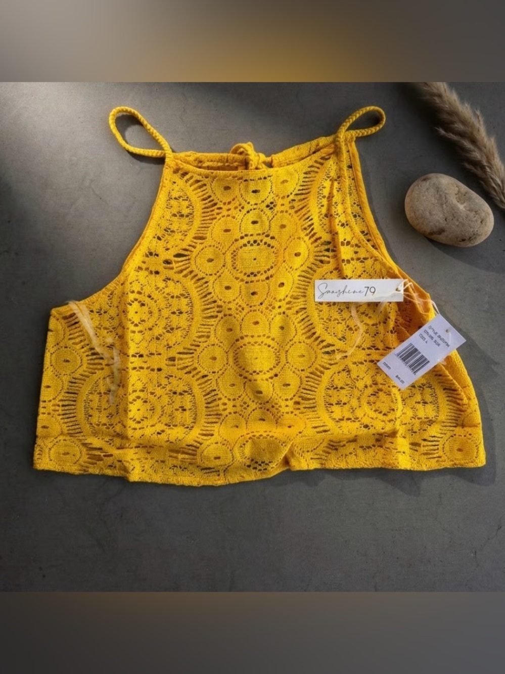 Sunshine 79 Crochet Crop Cover-Up Size L Beach & Festival Top - Picture 2 of 6
